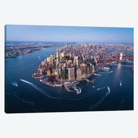 Aerial view of the Lower Manhattan skyline, New York City Canvas Print #JNB621} by Jan Becke Canvas Print