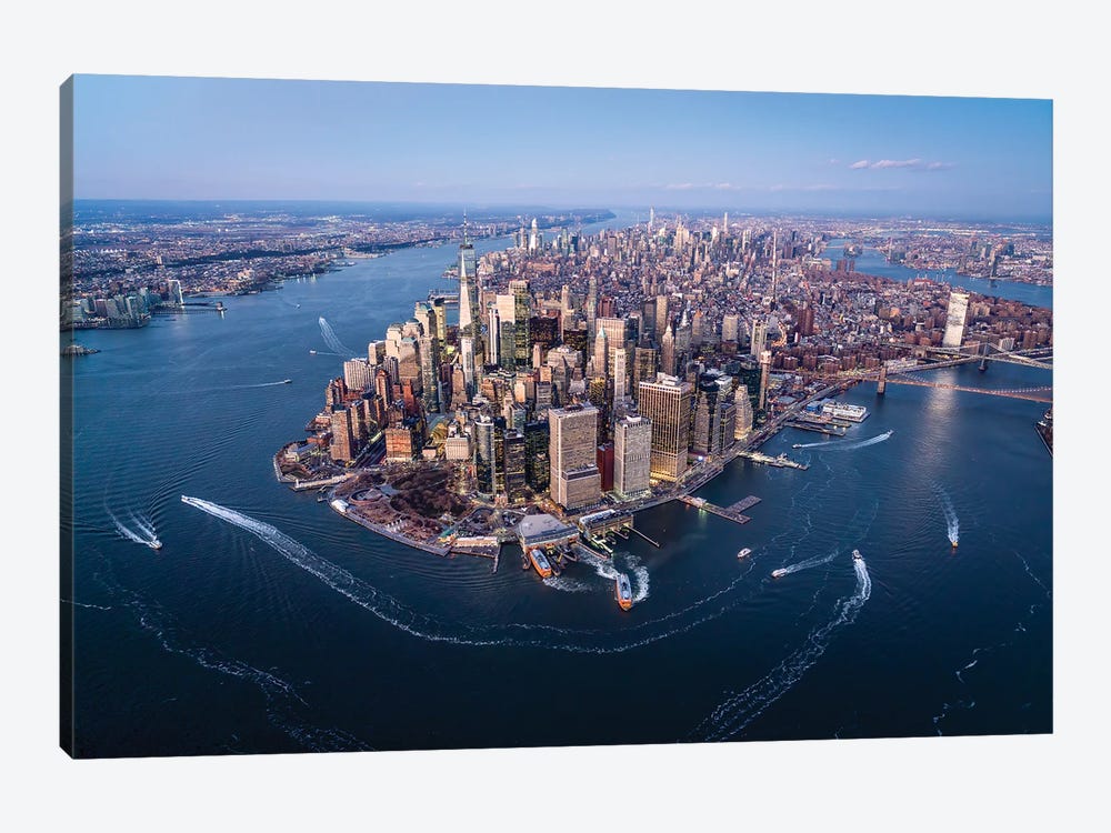Aerial view of the Lower Manhattan skyline, New York City by Jan Becke 1-piece Canvas Wall Art