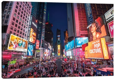 Times Square New York at night Canvas Art Print - Jan Becke
