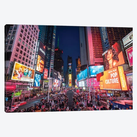 Times Square New York at night Canvas Print #JNB625} by Jan Becke Canvas Art