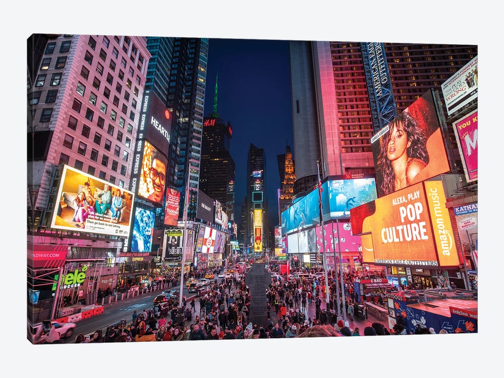 Times Square New York at night by Jan Becke 1-piece Canvas Artwork