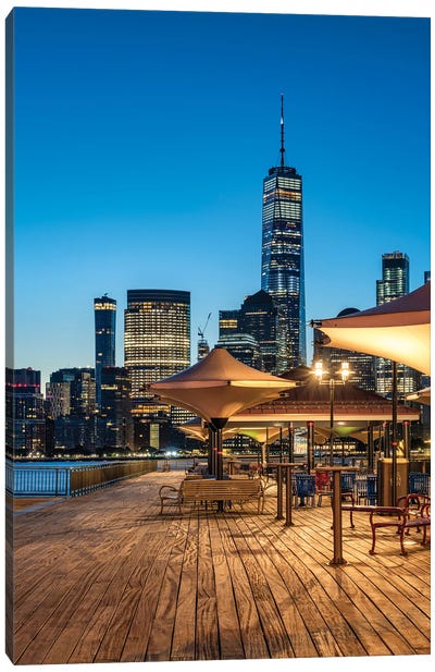 One World Trade Center seen from J Owen Grundy Park Canvas Art Print - New York City Skylines