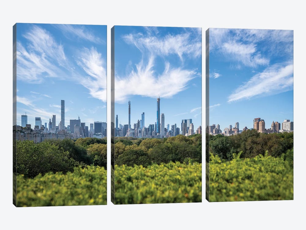 Midtown Manhattan skyline and Central Park by Jan Becke 3-piece Canvas Wall Art