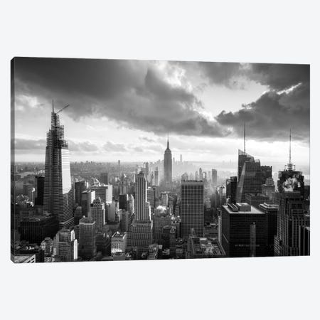 Manhattan skyline black and white Canvas Print #JNB641} by Jan Becke Canvas Art Print