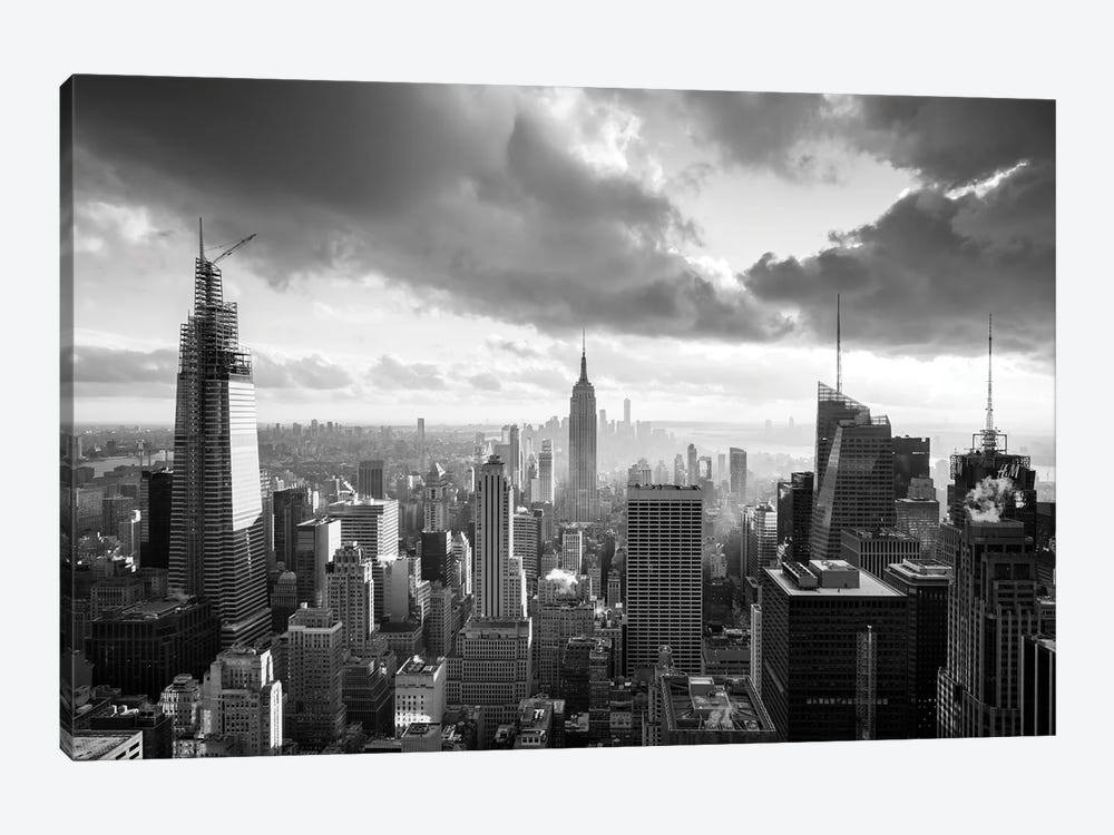 Manhattan skyline black and white by Jan Becke 1-piece Canvas Wall Art