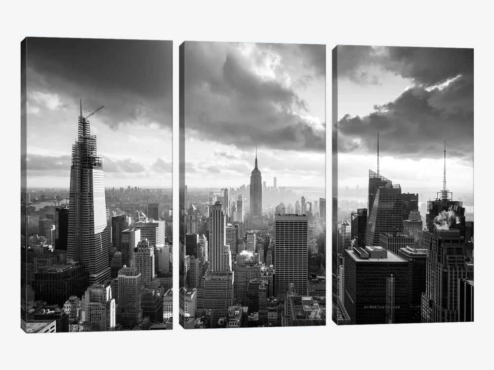 Manhattan skyline black and white by Jan Becke 3-piece Canvas Art
