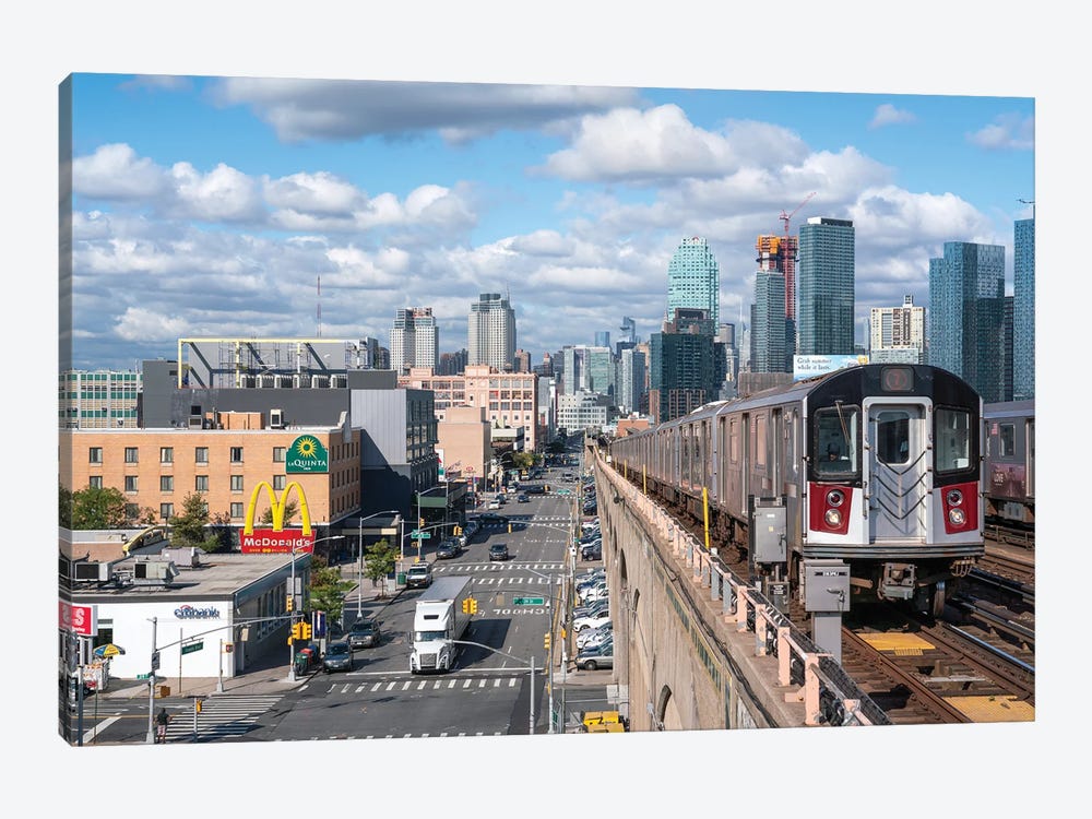 7 train from Manhattan to Queens by Jan Becke 1-piece Canvas Artwork