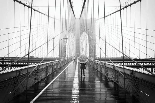 Brooklyn: Brooklyn Bridge in winter by Jan Becke