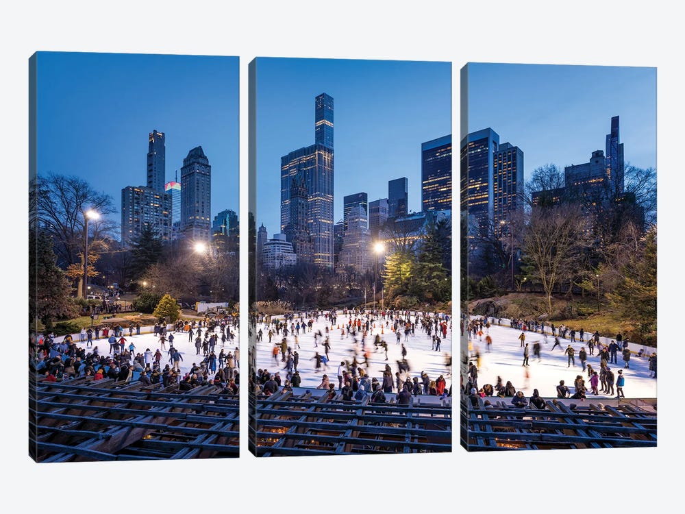 Wollman Rink in Central Park, New York City, USA by Jan Becke 3-piece Canvas Art