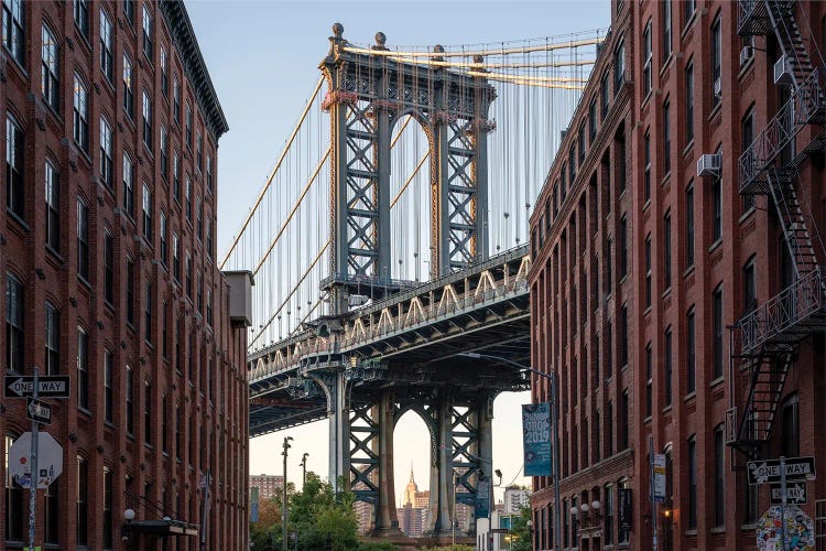 Manhattan Bridge View in Dumbo, Brooklyn, New York City by Jan Becke wall art