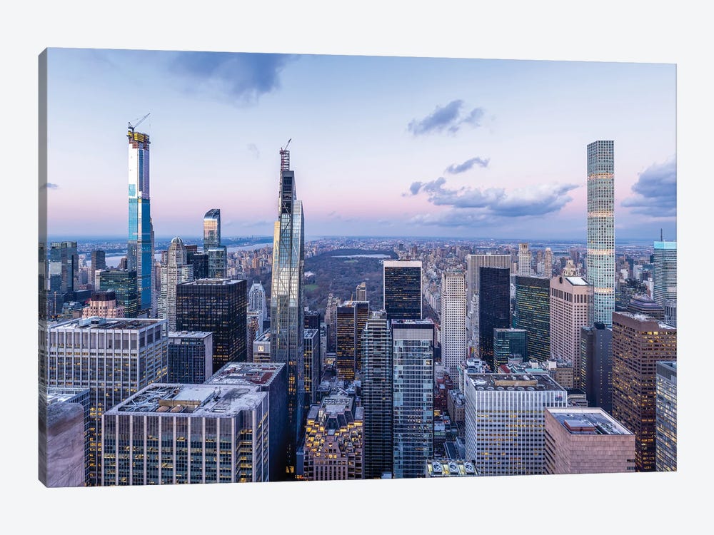 Modern skyscraper buildings in Midtown Manhattan and Central Park, New York City, USA by Jan Becke 1-piece Canvas Print