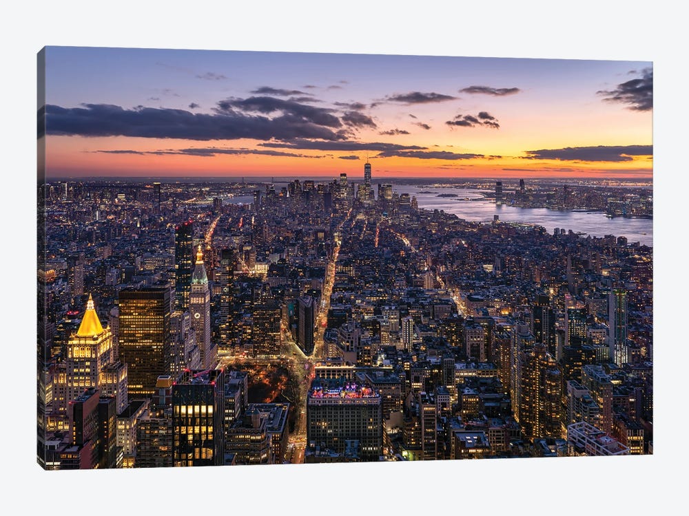 Aerial view of Lower Manhattan by Jan Becke 1-piece Canvas Print