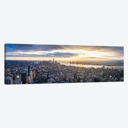 Lower Manhattan skyline panorama at sunset, New York City Canvas Print #JNB660} by Jan Becke Art Print