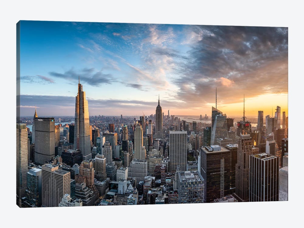 Dramatic sunset over the Manhattan skyline, New York City, USA by Jan Becke 1-piece Canvas Art