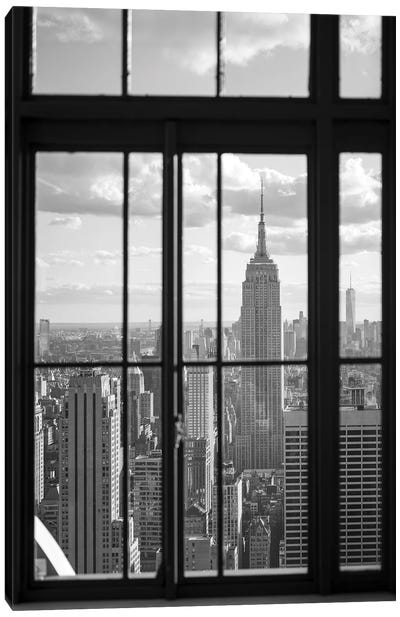 Empire State Building in black and white Canvas Art Print - New York Art