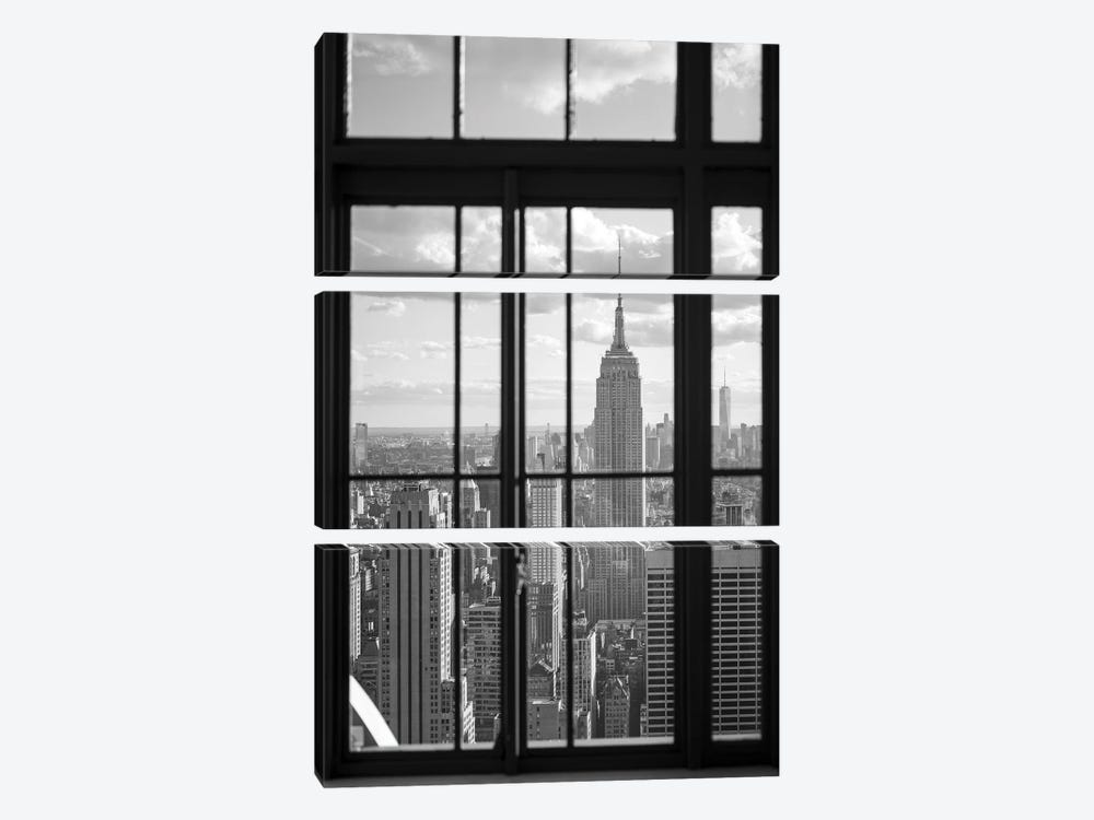 Empire State Building in black and white by Jan Becke 3-piece Canvas Print