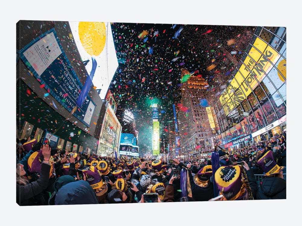 Times Square New Year's Eve by Jan Becke 1-piece Canvas Art Print