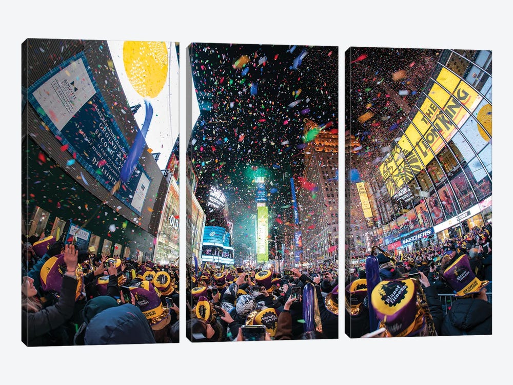 Times Square New Year's Eve by Jan Becke 3-piece Art Print