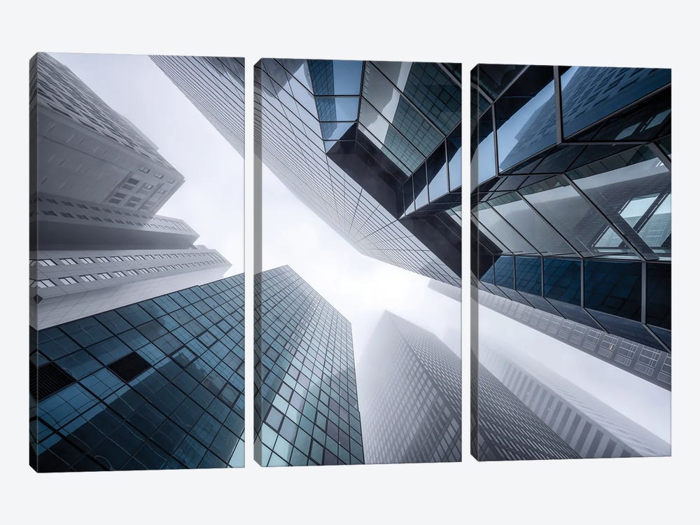 Modern skyscraper buildings near Wall Street, New York City, USA by Jan Becke 3-piece Art Print