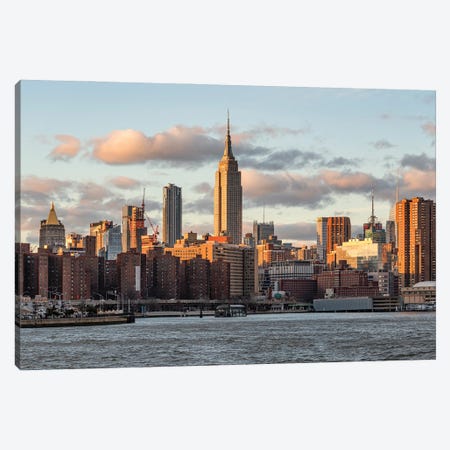 Empire State Building along the East River, New York City USA Canvas Print #JNB668} by Jan Becke Canvas Art Print