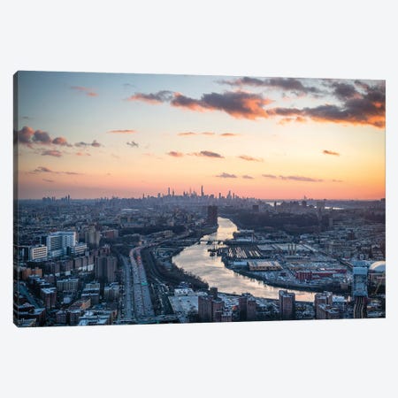 Aerial view of New York and Harlem River Canvas Print #JNB674} by Jan Becke Canvas Art Print