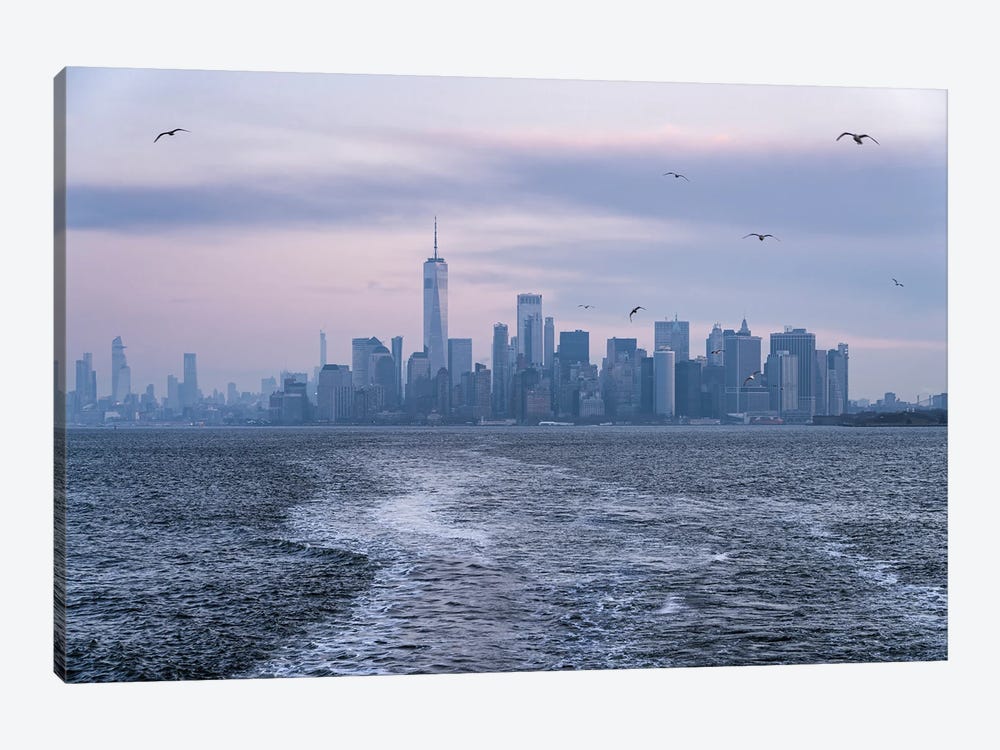 Manhattan Skyline With One World Trade Center In Winter by Jan Becke 1-piece Canvas Wall Art