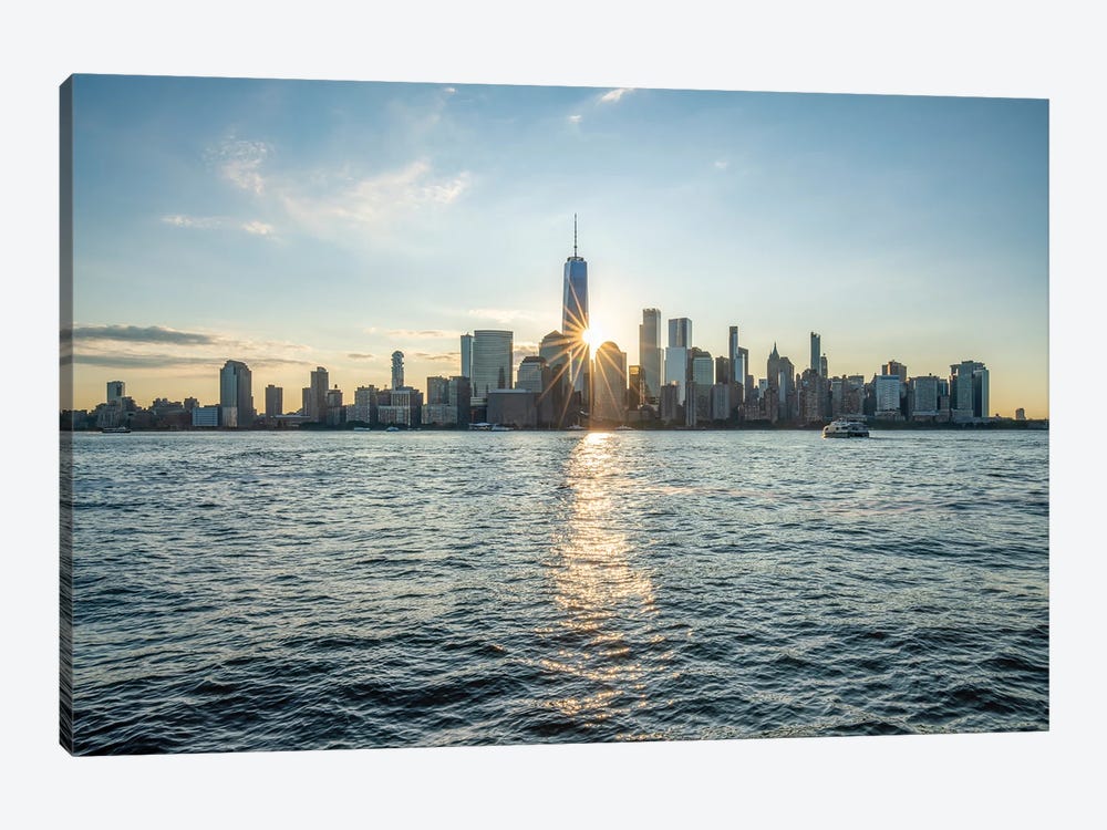 Sunrise Behind The Manhattan Skyline, New York City, USA by Jan Becke 1-piece Art Print