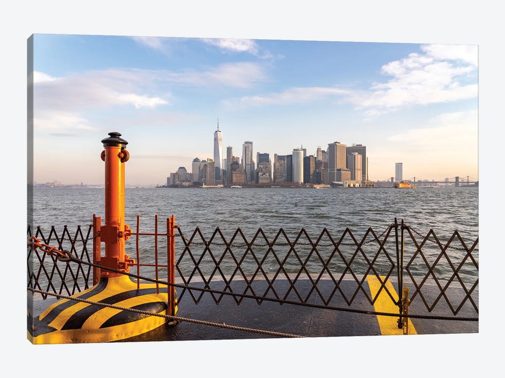 Manhattan Skyline With One World Trade Center Seen From The Staten Island Ferry by Jan Becke 1-piece Canvas Print