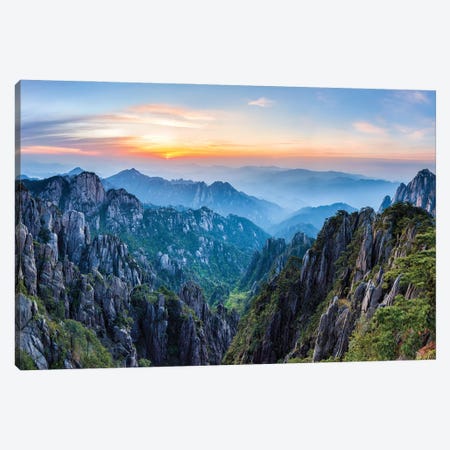 Sunrise At The Huangshan Mountain, Anhui Province, China Canvas Print #JNB689} by Jan Becke Art Print