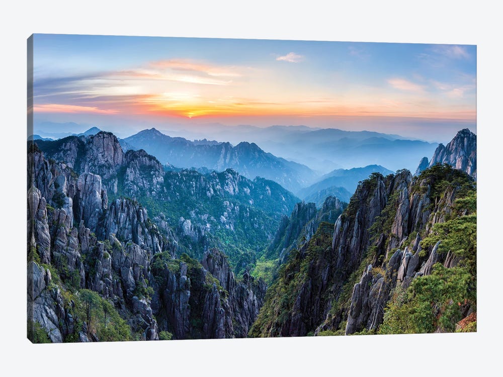 Sunrise At The Huangshan Mountain, Anhui Province, China by Jan Becke 1-piece Canvas Wall Art