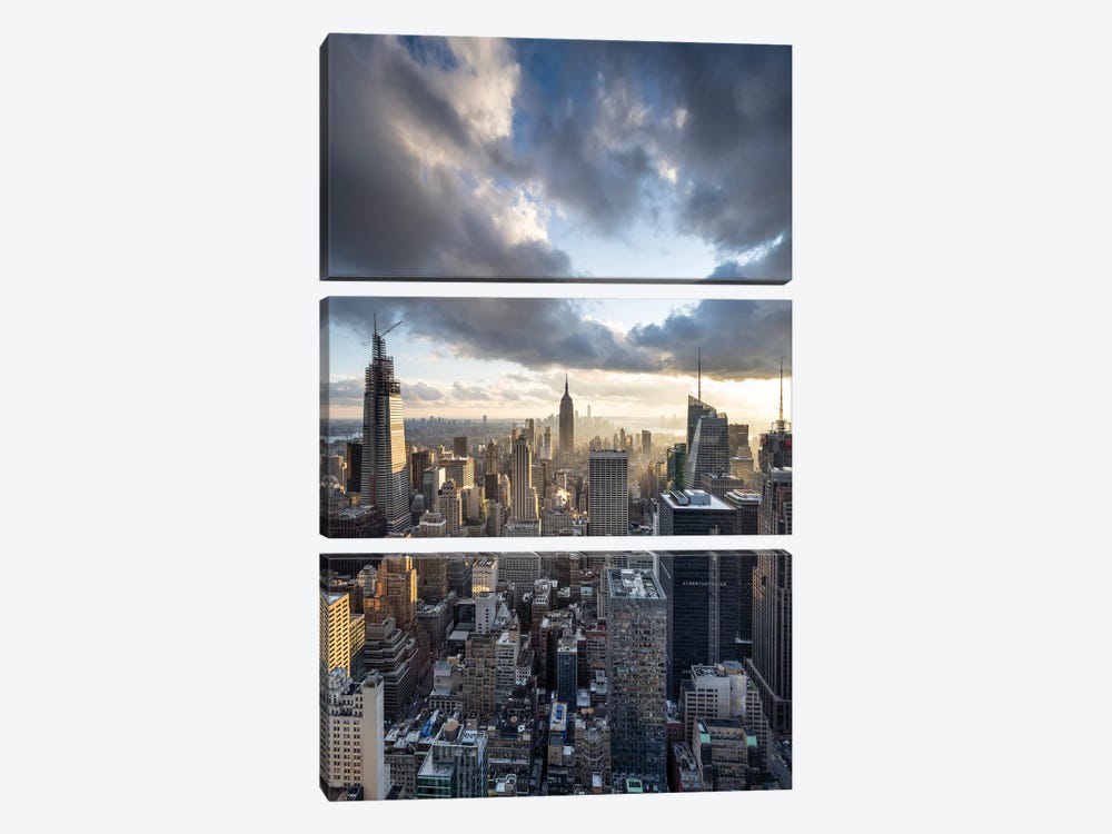 Empire State Building And Manhattan Skyline, New York City, USA by Jan Becke 3-piece Canvas Art Print