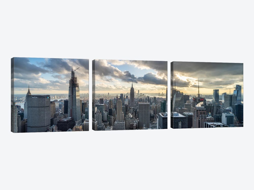 Panoramic View Of Midtown Manhattan by Jan Becke 3-piece Canvas Artwork
