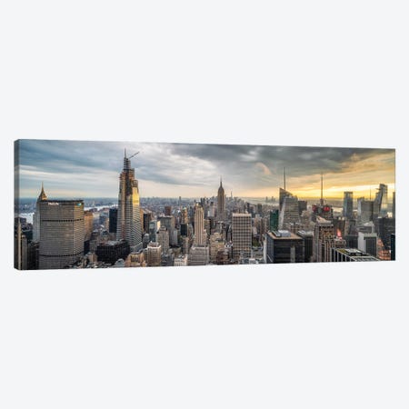 Panoramic View Of Midtown Manhattan At Sunset Canvas Print #JNB695} by Jan Becke Canvas Art Print