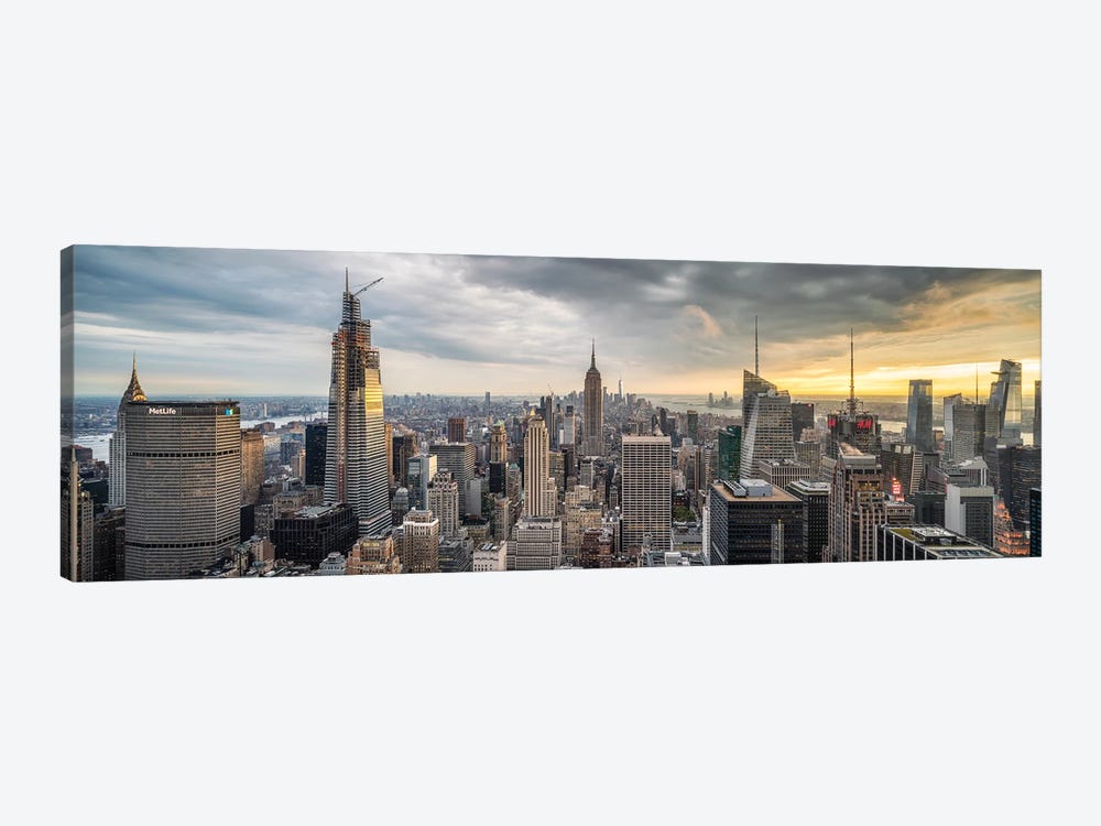 Panoramic View Of Midtown Manhattan At Sunset by Jan Becke 1-piece Art Print