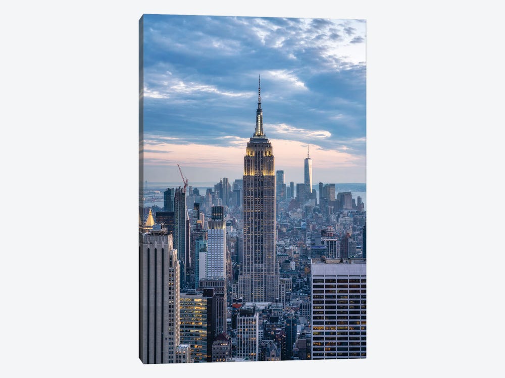 Empire State Building At Dusk, New York City by Jan Becke 1-piece Canvas Wall Art