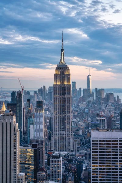 New York City: Empire State Building At Dusk, New York City by Jan Becke