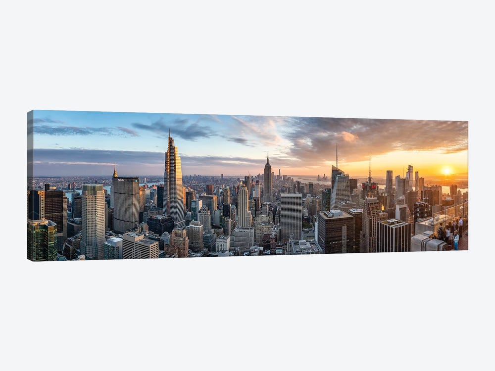 New York City Sunset Panorama by Jan Becke 1-piece Canvas Print