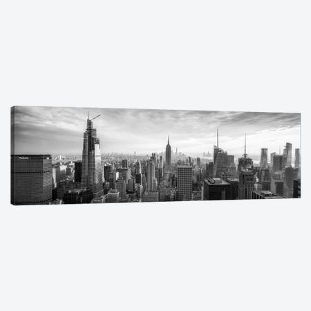 New York City Skyline Panorama In Black And White Canvas Print #JNB707} by Jan Becke Art Print