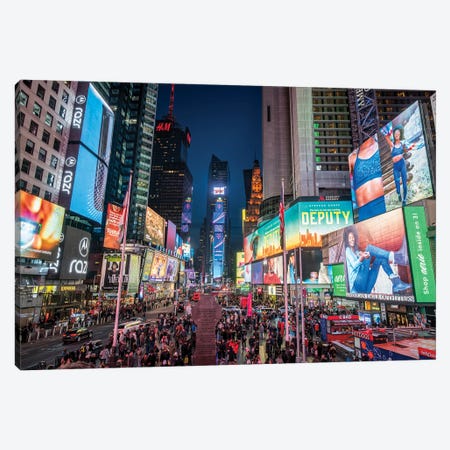 Times Square At Night, New York City, USA Canvas Print #JNB710} by Jan Becke Art Print