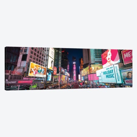 Times Square Panorama, New York City, USA Canvas Print #JNB712} by Jan Becke Canvas Print