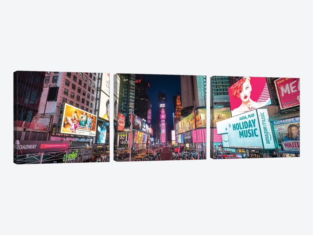 Times Square Panorama, New York City, USA by Jan Becke 3-piece Art Print