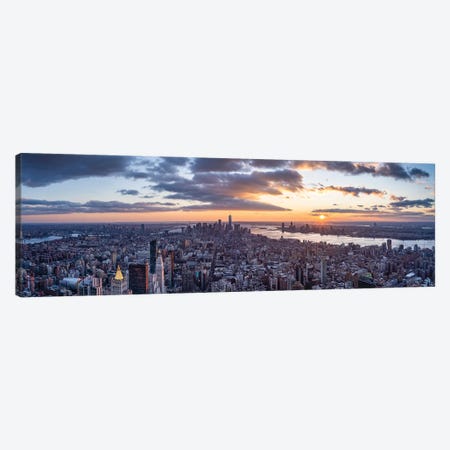 Aerial View Of Lower Manhattan At Sunset, New York City Canvas Print #JNB718} by Jan Becke Canvas Art Print