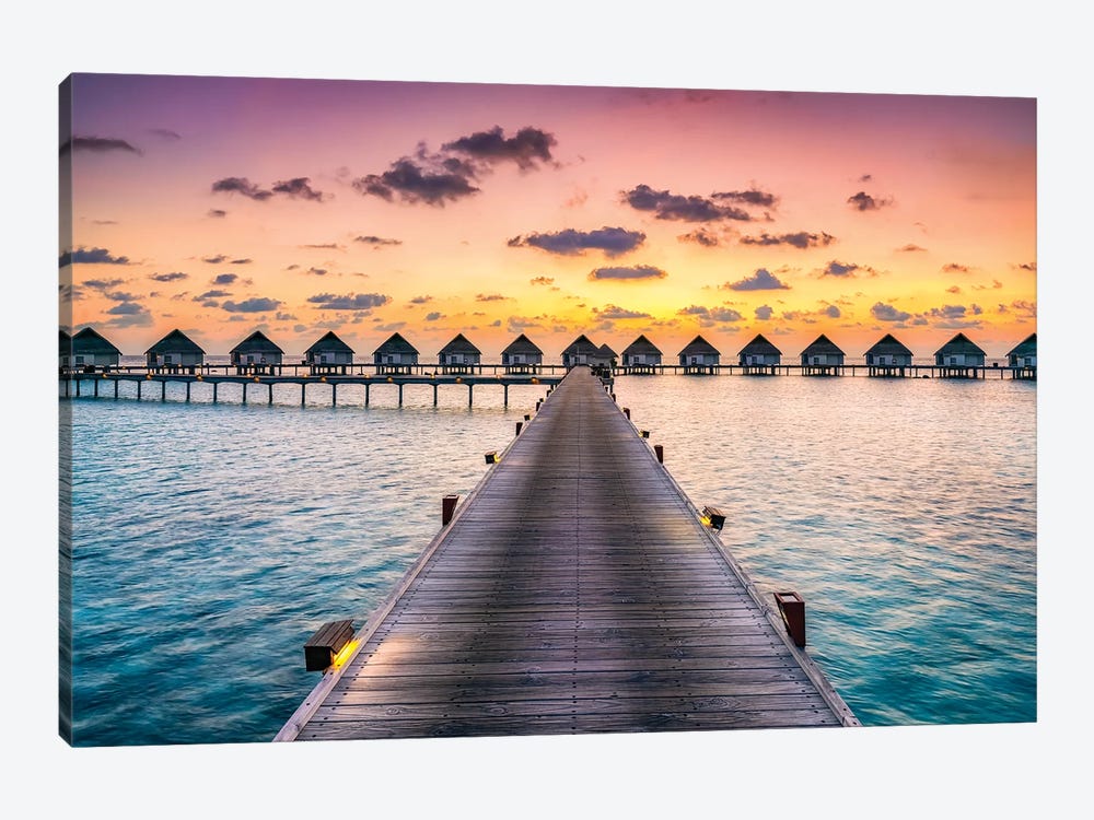 Luxury Beach Resort, Maldives by Jan Becke 1-piece Art Print