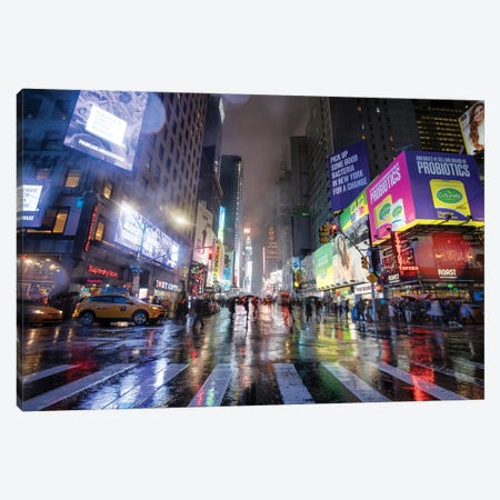 Times Square On A Rainy Day, New York City, USA Canvas Print #JNB731} by Jan Becke Canvas Art Print