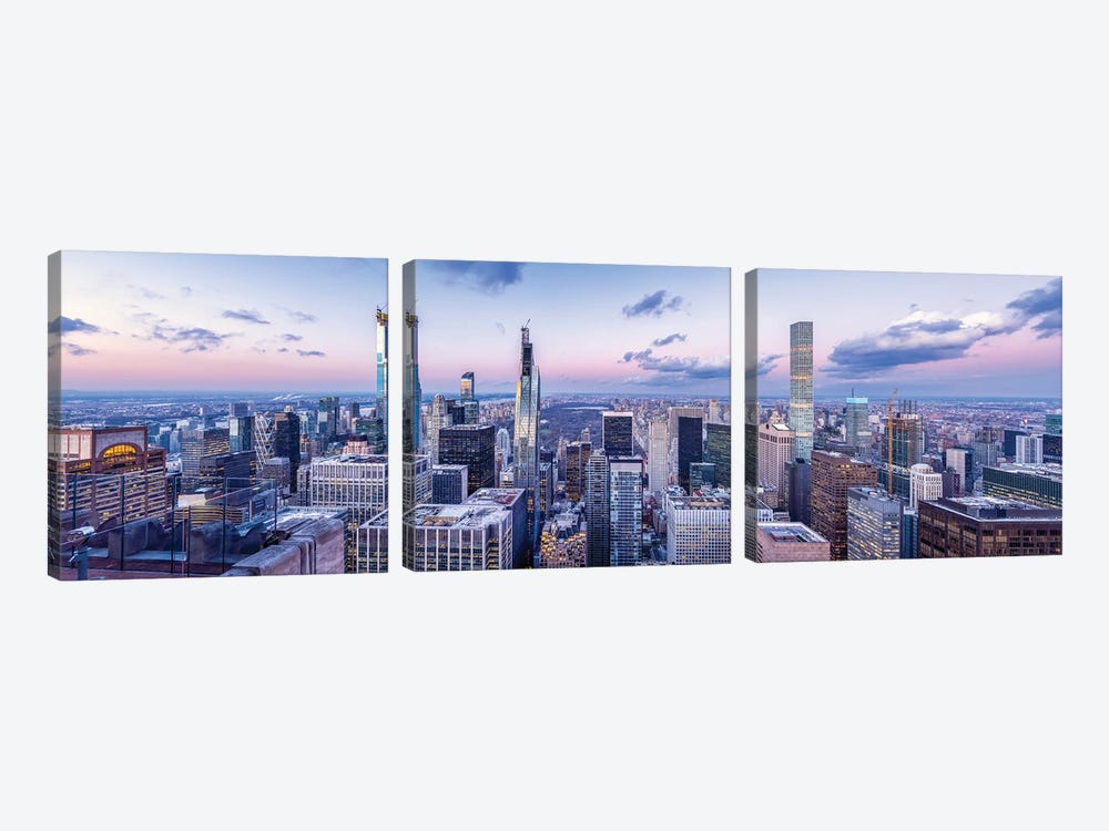 Panoramic View Of Skyscraper Buildings And Central Park, New York City, USA by Jan Becke 3-piece Canvas Artwork