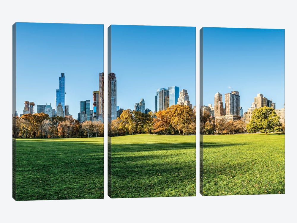 Central Park Sheep Meadow by Jan Becke 3-piece Canvas Art