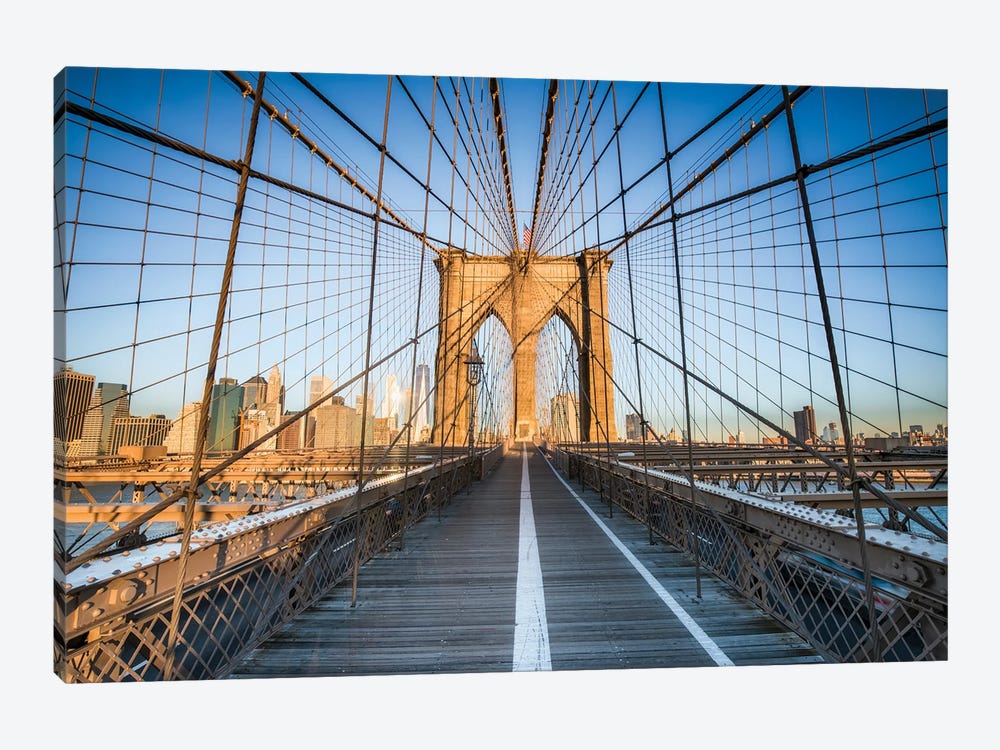 Brooklyn Bridge At Sunrise, New York City by Jan Becke 1-piece Canvas Artwork