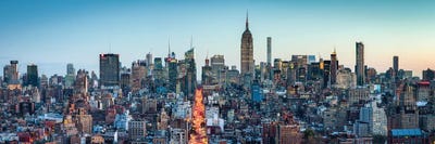 Midtown Manhattan Skyline Panorama At Dusk, New York City, USA by Jan Becke canvas print