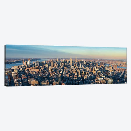 Aerial View Of Midtown Manhattan At Sunset, New York City, USA Canvas Print #JNB760} by Jan Becke Canvas Artwork