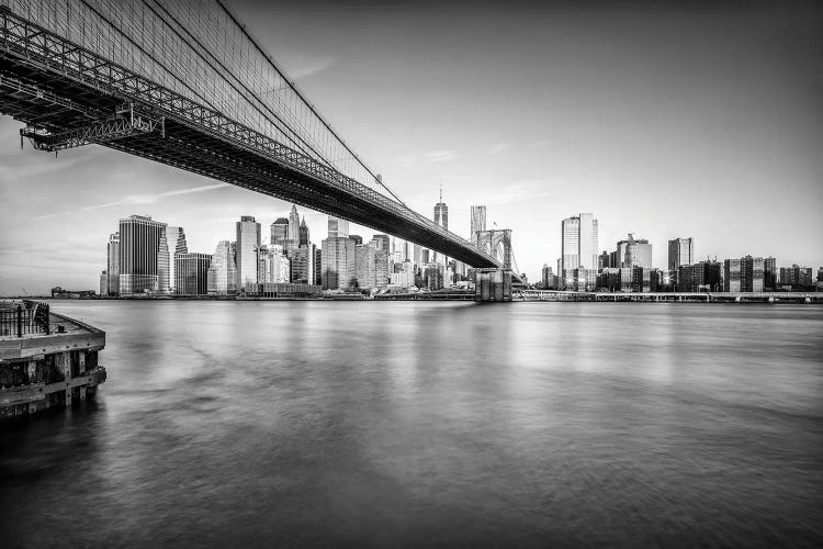 Brooklyn Bridge In Black And White by Jan Becke wall art